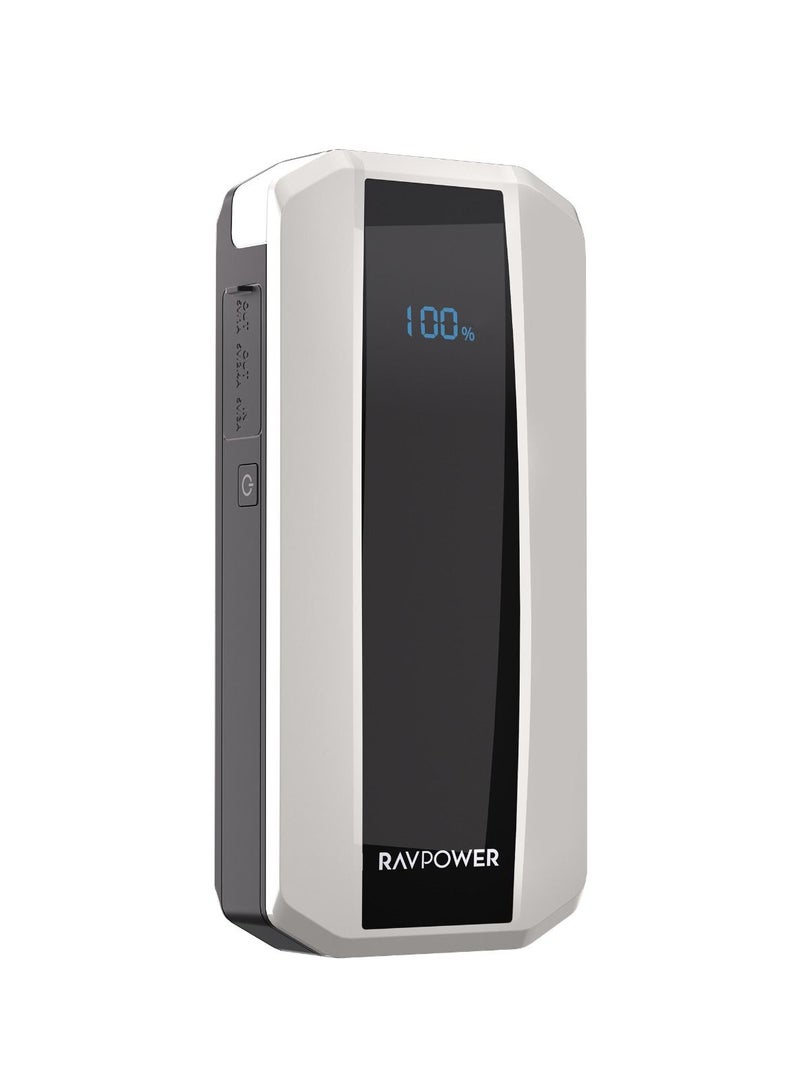 راف باور - 11000 mAh 3-in-1 Jump Starter With And LED Flashlight White/Black - Image 1