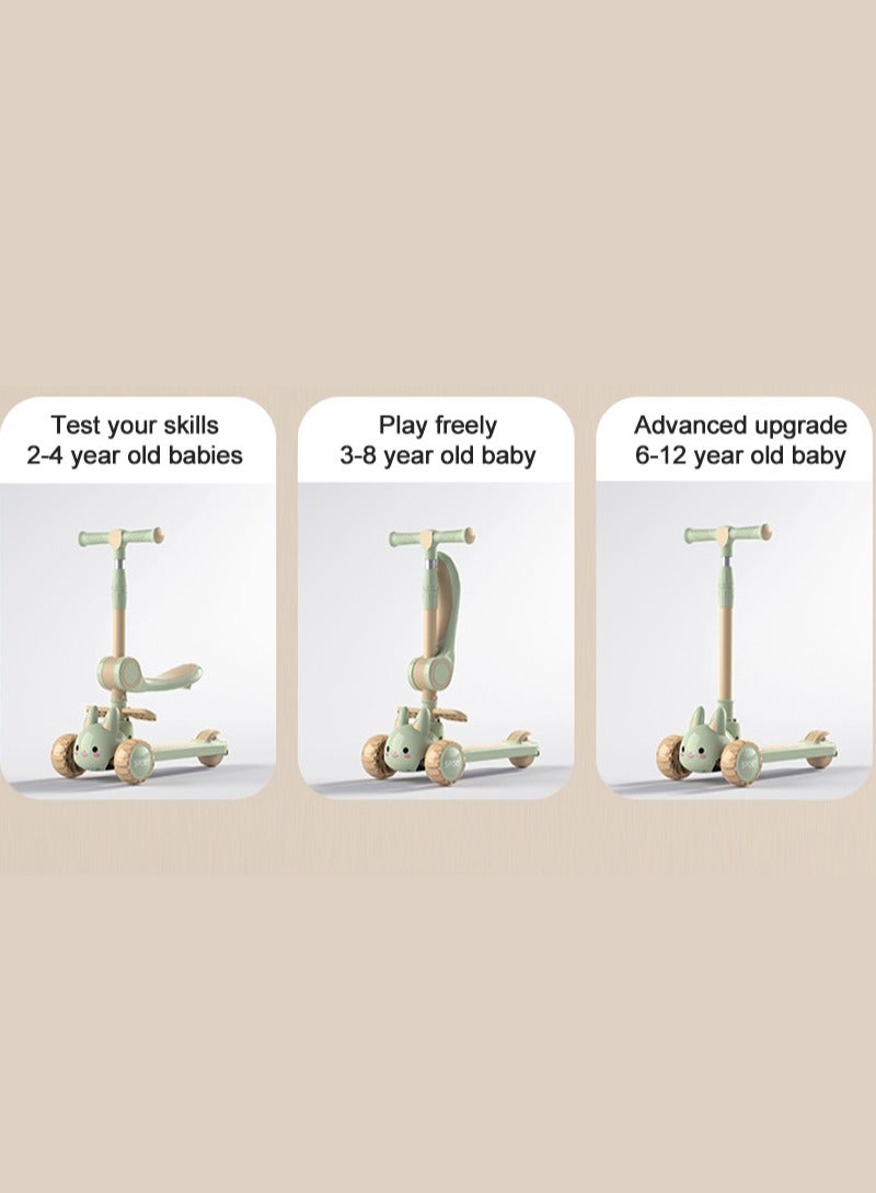 كيدل Kids Scooter 3-in-1 Scooter Foldable Adjustable Baby Scooter, With Gravity Steering LED Wheels Safe And Fun Ride For Kids Boys and Girls - Image 3