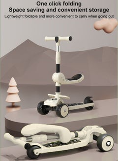 كيدل Kids Scooter 3-in-1 Chidren Foldable and Adjustable Kids Scooter with Flashing Wheels and Music Safe and Fun Riding Experience for Children  - Image 4