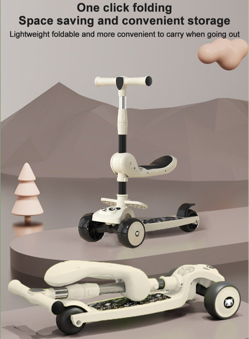 كيدل Kids Scooter 3-in-1 Chidren Foldable and Adjustable Kids Scooter with Flashing Wheels and Music Safe and Fun Riding Experience for Children  - Image 4
