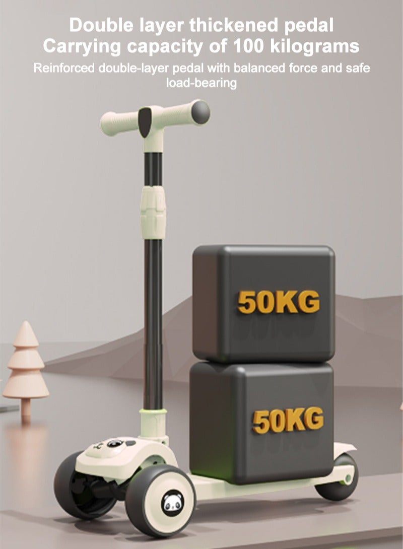 Kidle - Kids Scooter 3-in-1 Chidren Foldable and Adjustable Kids Scooter with Flashing Wheels and Music Safe and Fun Riding Experience for Children - Image 1