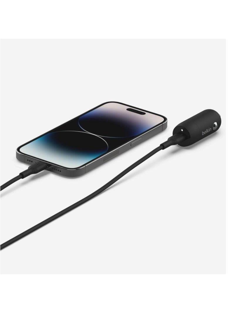 belkin Boost↑Charge™ 30W Fast Car Charger, Compact Design w/ USB-C Power Delivery Port, USB-C to USB-C Cable Included, Universal Compatibility for Galaxy S23, Note Series, and More - Black Black  - Image 2