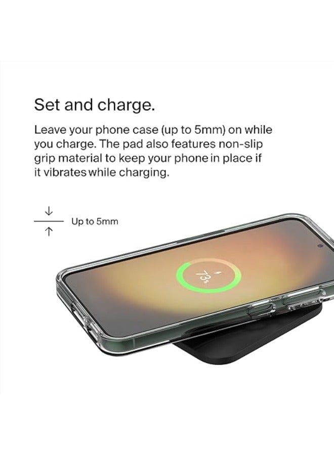 belkin - BoostCharge Pro Universal Easy Align Wireless Charging Pad, 15W Fast Charger for Apple iPhone, Samsung Galaxy, Apple Airpods Pro, and Other MagSafe Enabled Devices - Black Black - Image 1