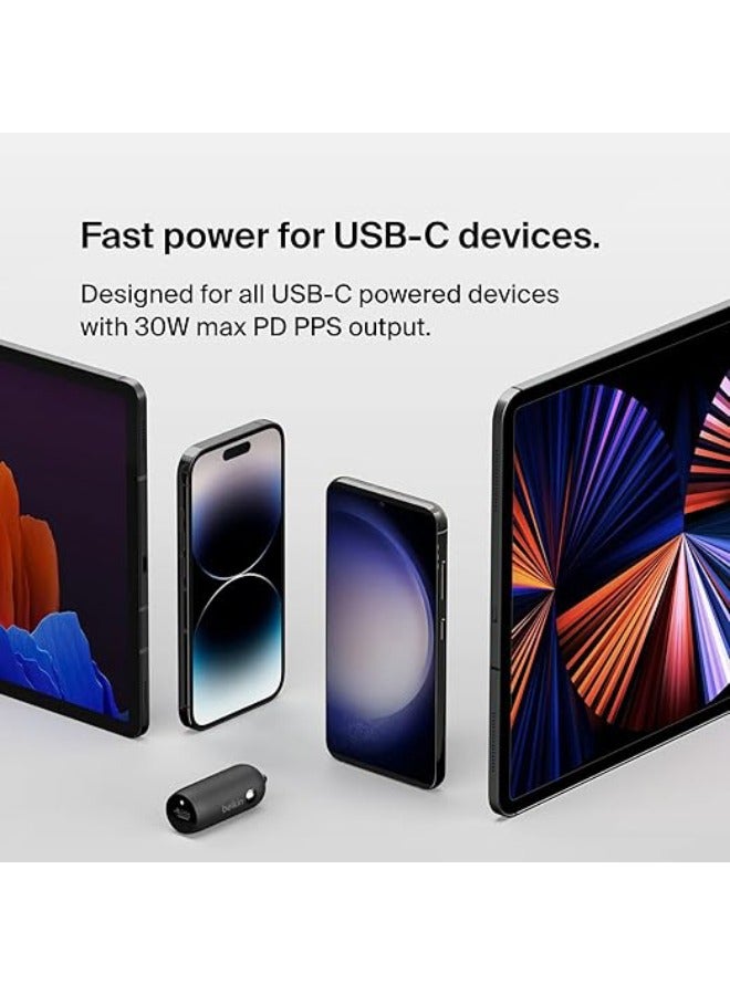 belkin Boost↑Charge™ 30W Fast Car Charger, Compact Design w/ USB-C Power Delivery Port, USB-C to Lightning Cable Included, Universal Compatibility for iPhone 14 Series, iPad, and More - Black Black  - Image 5