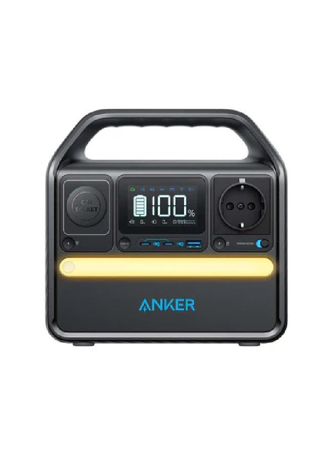 Anker 320 Wh 522 Portable Power Station 320Wh,Over 3,000 Charge/Discharge Cycles, Equipped with 2 USB-C Ports, AC300W, Pure Sine Wave, PowerIQ 3.0 Camping, Outdoors, Emergency Power Supply - Black  - Image 1