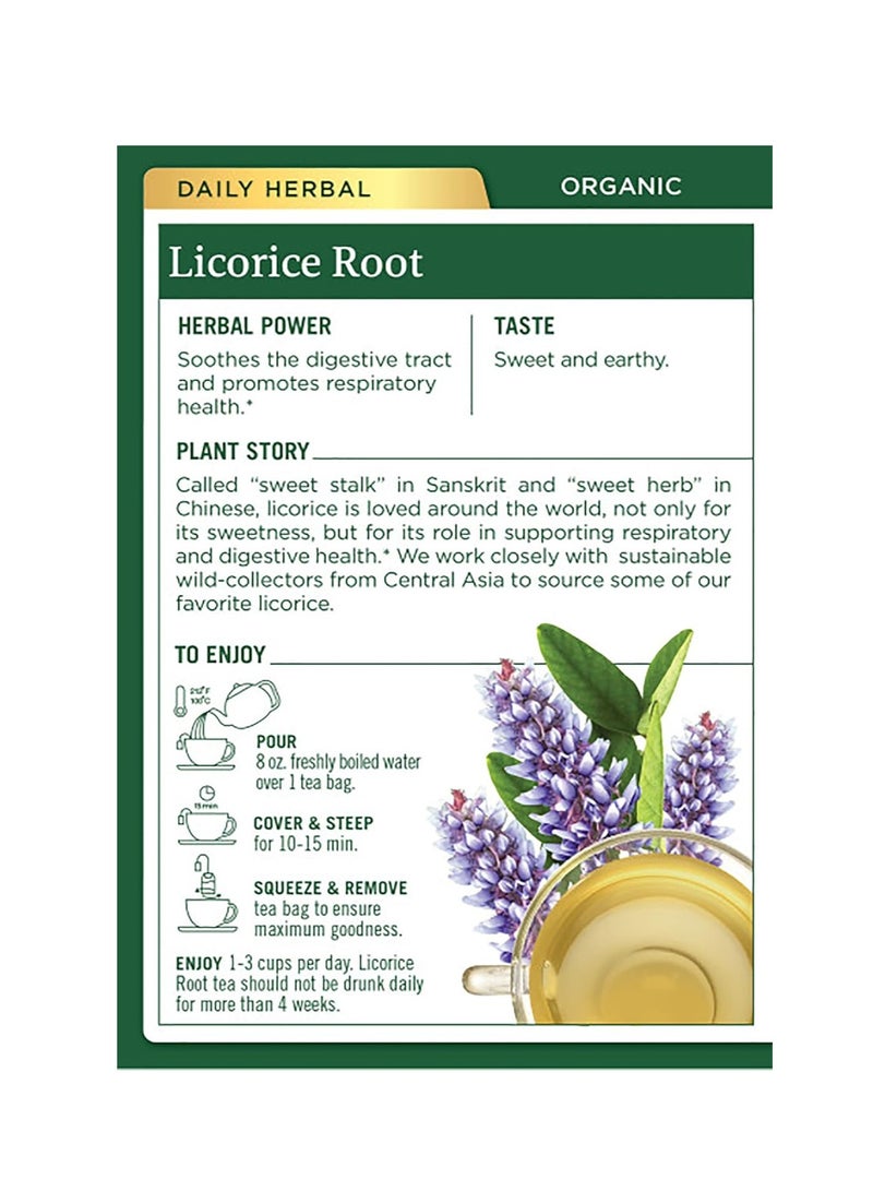 تراديشنال ميديسينالز Organic Licorice Root Naturally Sweet & Soothes Digestion 16 Wrapped Tea bags 24g - Image 2