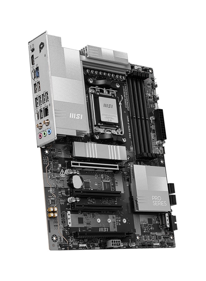 MSI - PRO X870-P Wi-Fi ATX Motherboard, AMD X870E Chipset, AM5 Socket, 4 x DIMM DDR5 (Up to 256GB), 3 x M.2 Slots, PCIe 5.0 x16, 5Gb Ethernet, Wi-Fi 7, Bluetooth v5.4, HDMI, Dual USB4, EZ DIY, Frozr Design, AI-Ready, Optimized for Gamers & Creators | 911-7E47-001 Black - Image 1
