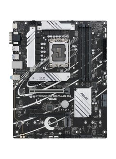 أسوس PRIME B760-PLUS D4 LGA1700 ATX Motherboard, Intel B760 Chipset, 4x DDR4 Slots (Max 128GB), PCIe 4.0, 2.5Gb Ethernet, Wi-Fi 6, Aura Sync, Fan Xpert 2+, DP/VGA/HDMI, USB 3.2 Gen 2 | 90MB1CW0-M0EAY0 Black  - Image 1