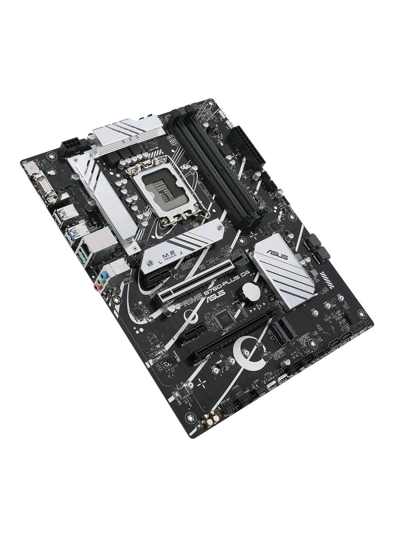 ASUS - PRIME B760-PLUS D4 LGA1700 ATX Motherboard, Intel B760 Chipset, 4x DDR4 Slots (Max 128GB), PCIe 4.0, 2.5Gb Ethernet, Wi-Fi 6, Aura Sync, Fan Xpert 2+, DP/VGA/HDMI, USB 3.2 Gen 2 | 90MB1CW0-M0EAY0 Black - Image 1