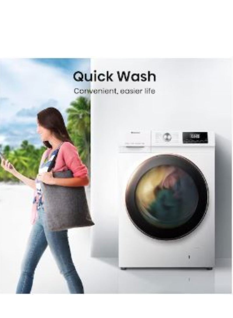 Hisense - 10kg Washer & 6kg Dryer New Edition 1400 RPM Pure Steam Inverter Motor WDQA1014VJMW White - Image 1
