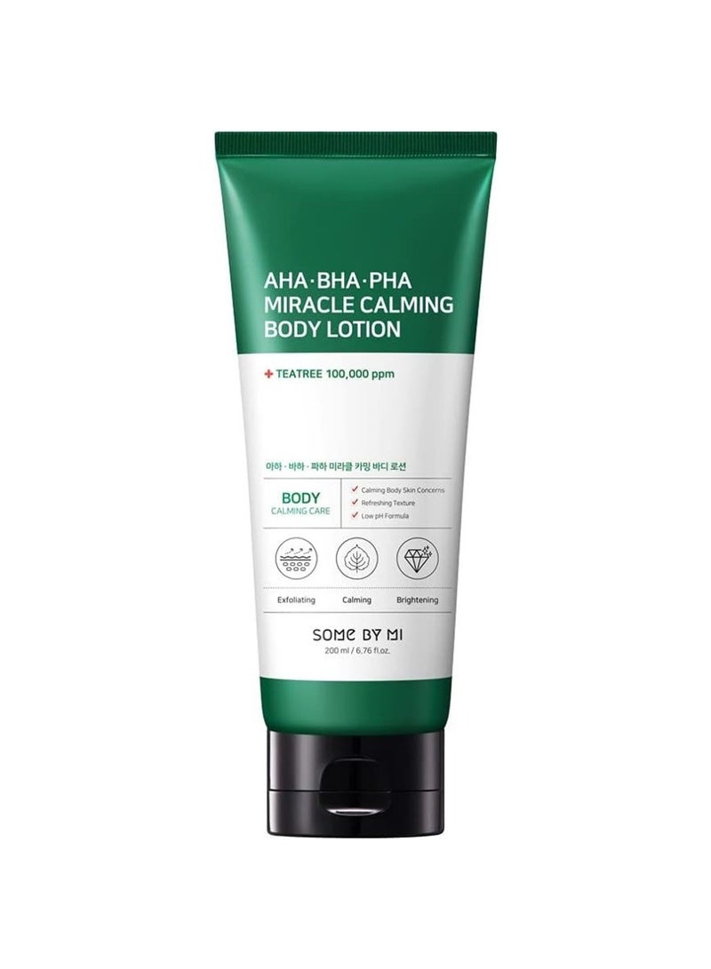 Some by Mi Aha.Bha.Pha Miracle Calming Body Lotion - Refreshing Texture - Low Ph Formula - For Exfoliatin, Calming, Brightening Hypoallergenic Body Lotion 200ml  - Image 1