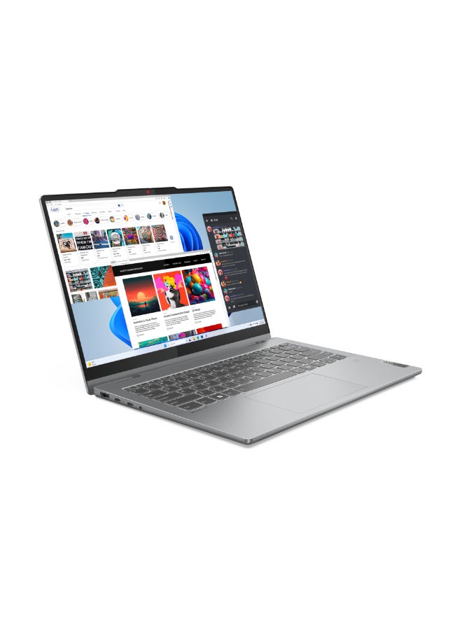 Lenovo IdeaPad 5 2-In-1 Laptop With 14-Inch WUXGA (1920x1200) Display, Core i3-100U Processor/8GB RAM DDR5/512GB SSD/Integrated Graphics/Windows 11/ English/Arabic Luna Grey  - Image 2