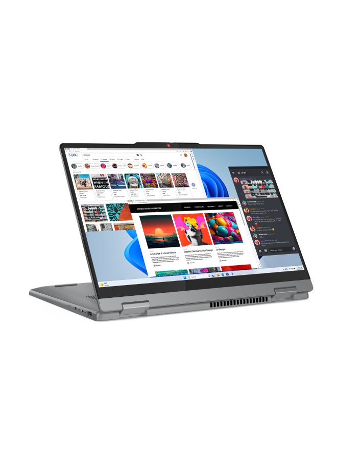 Lenovo IdeaPad 5 2-In-1 Laptop With 14-Inch WUXGA (1920x1200) Display, Core i3-100U Processor/8GB RAM DDR5/512GB SSD/Integrated Graphics/Windows 11/ English/Arabic Luna Grey  - Image 5