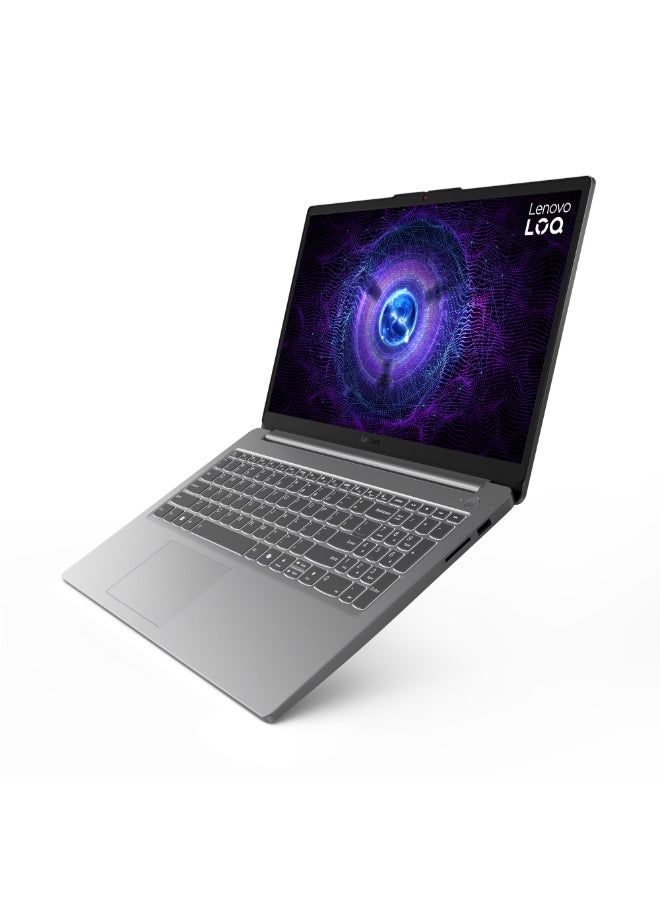 لينوفو - LOQ Gaming Laptop With 15.6-Inch Display, Core i5-12450HX Processor/16GB RAM/512GB SSD/4GB Nvidia GeForce RTX 2050 Graphics Card/Windows 11 English/Arabic Luna Grey - Image 1