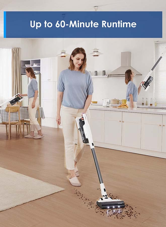 Tineco A30S Cordless Stick Vacuum Cleaner, 160W Suction, 60Min Runtime, 1L Larger Dustbin, ZeroTangle Brush,Tineco PureCyclone Tech, LED Headlight 500 W VS1D2300SA White  - Image 3