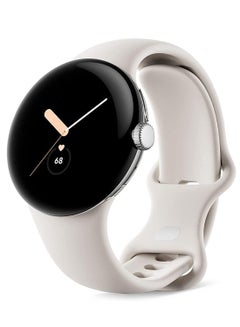 Google Pixel Watch 2 With The Best Of Fitbit And Google - Heart Rate Tracking, Stress Management, Safety Features - Android Smartwatch - Polished Silver Aluminum Case - Bay Active Band - Wi-fi Chalk  - Image 1