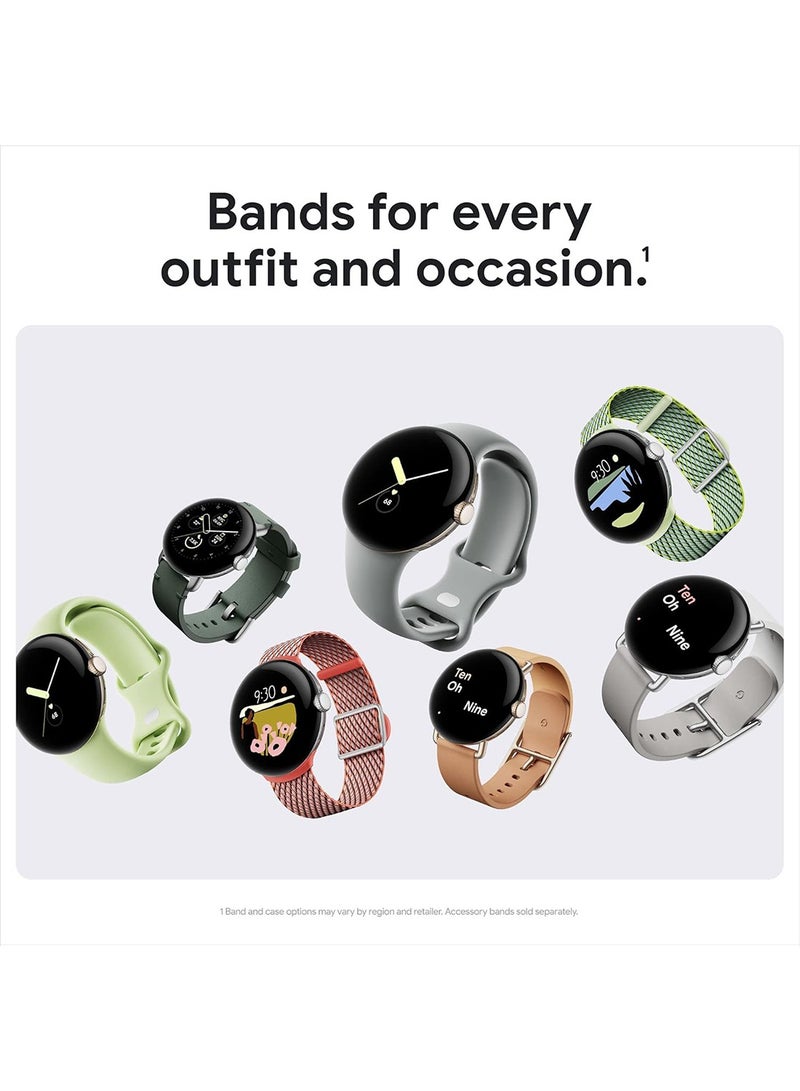 جوجل Pixel Watch 2 With The Best Of Fitbit And Google - Heart Rate Tracking, Stress Management, Safety Features - Android Smartwatch - Polished Silver Aluminum Case - Bay Active Band - Wi-fi Chalk  - Image 2