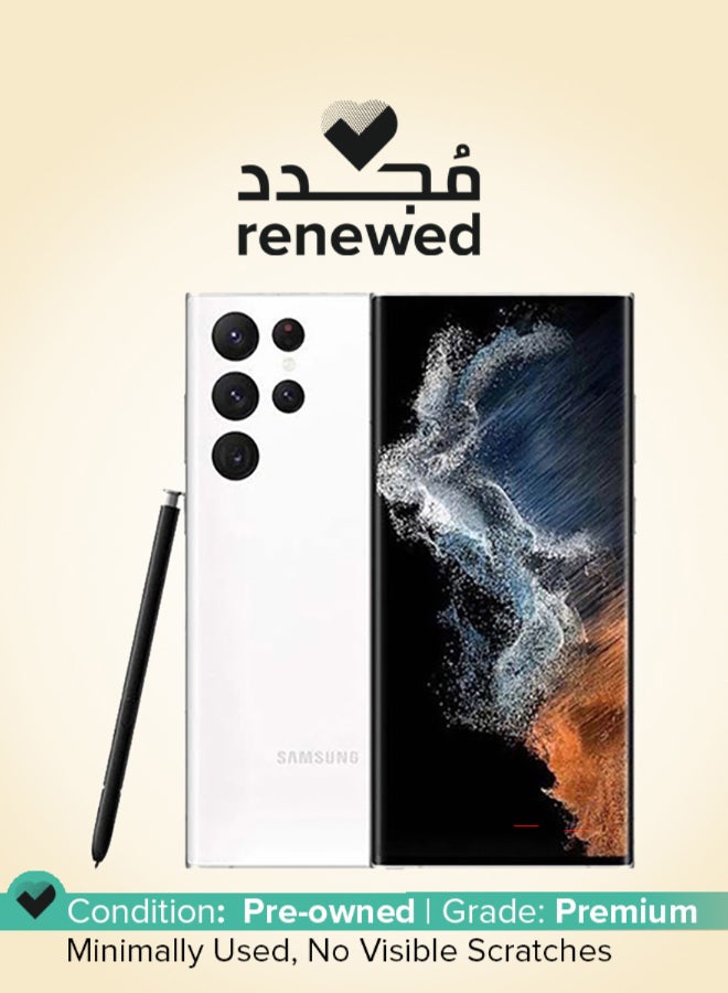 Samsung Renewed - Galaxy S22 Ultra White Single Sim 12GB 256GB 5G LTE - International Version - Image 1