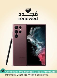 Renewed - Galaxy S22 Ultra Red Single Sim 12GB 256GB 5G LTE