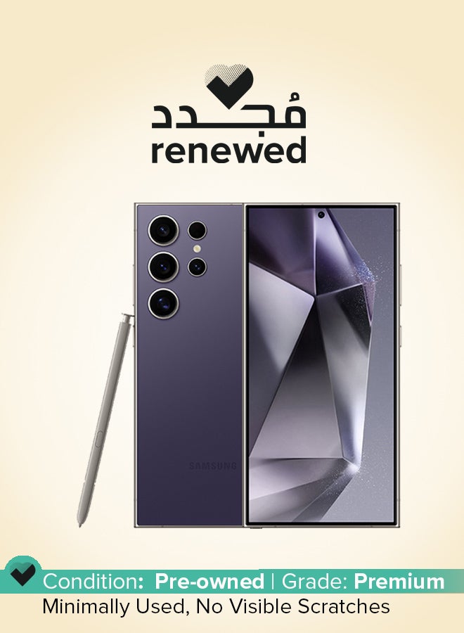 سامسونج Renewed - Galaxy S24 Ultra Titanium Violet Single Sim 12GB 256GB 5G LTE  - Image 1