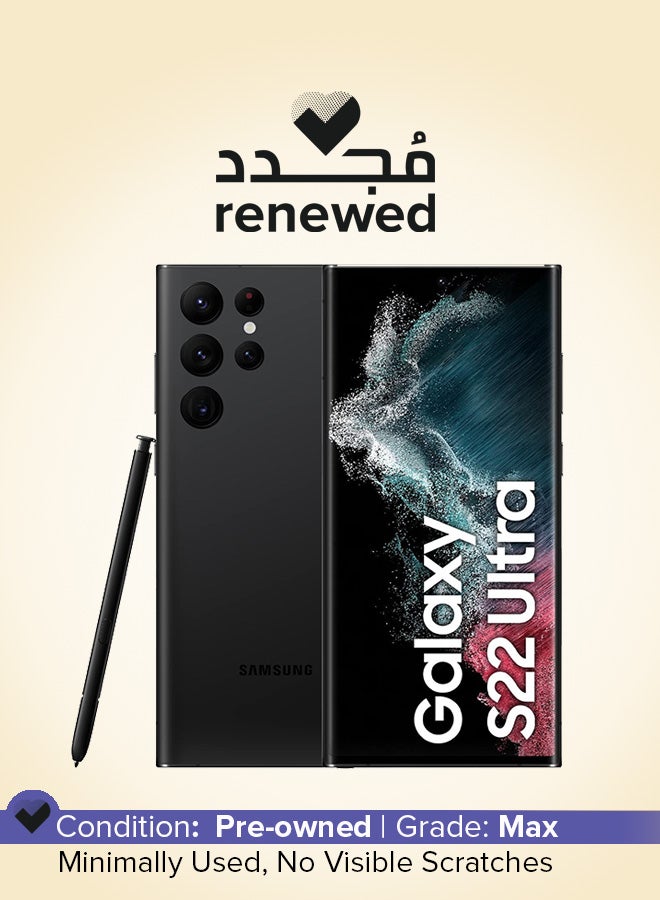 سامسونج Renewed - Galaxy S22 Ultra Black Single Sim 12GB 256GB 5G LTE  - Image 1
