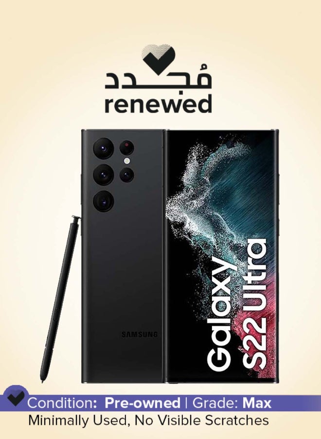 Samsung Renewed - Galaxy S22 Ultra Black Single Sim 12GB 256GB 5G LTE - International Version - Image 1