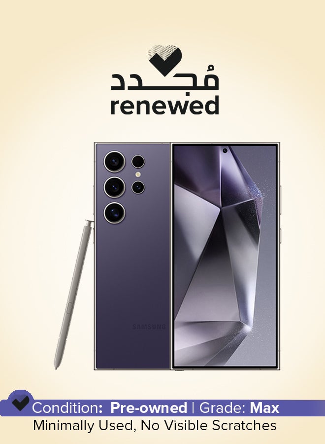 Samsung Renewed - Galaxy S24 Ultra Titanium Violet Single Sim 12GB 256GB 5G LTE - Image 1