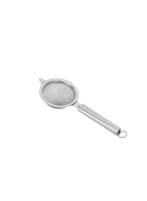 Royalford 9 cm Strainer- RF12616/ Stainless Steel Mesh Multi-Purpose Use/ Food-Grade and Safe to Use, Hanging Loop/ Easy to Hold and Perfect for Tea, Coffee, Juice/ Compact and Durable Liquid Strainers Silver 9cm