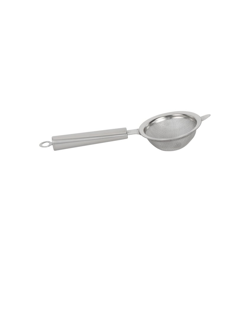 Royalford - Royalford 9 cm Strainer- RF12616/ Stainless Steel Mesh Multi-Purpose Use/ Food-Grade and Safe to Use, Hanging Loop/ Easy to Hold and Perfect for Tea, Coffee, Juice/ Compact and Durable Liquid Strainers Silver 9cm - Image 1