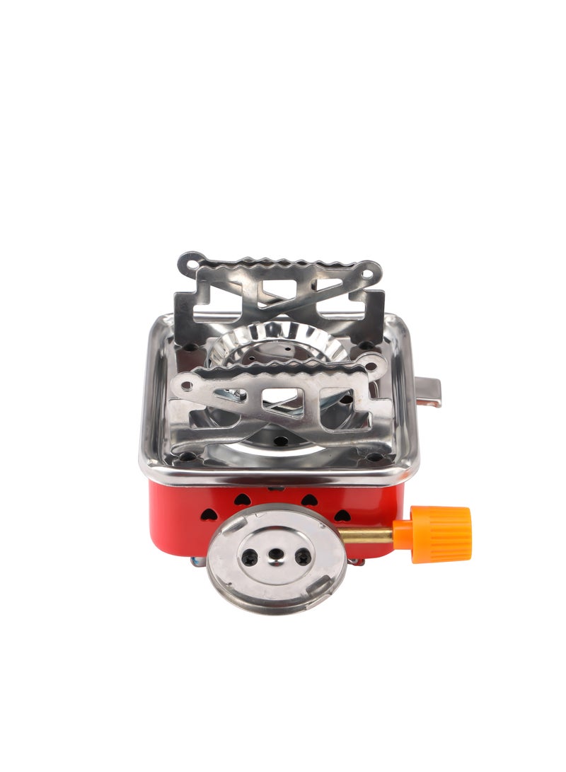 Royalford Small Square Furnace- RF11683| Strong and Sturdy Construction with Pan Support and Anti-Skid Feet, Perfect for Indoor, Camping, Hiking and Other Outdoor Entertainment| Red Multicolor - Image 3