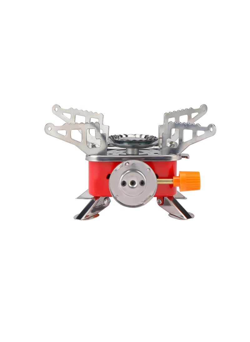 Royalford Small Square Furnace- RF11683| Strong and Sturdy Construction with Pan Support and Anti-Skid Feet, Perfect for Indoor, Camping, Hiking and Other Outdoor Entertainment| Red Multicolor - Image 2