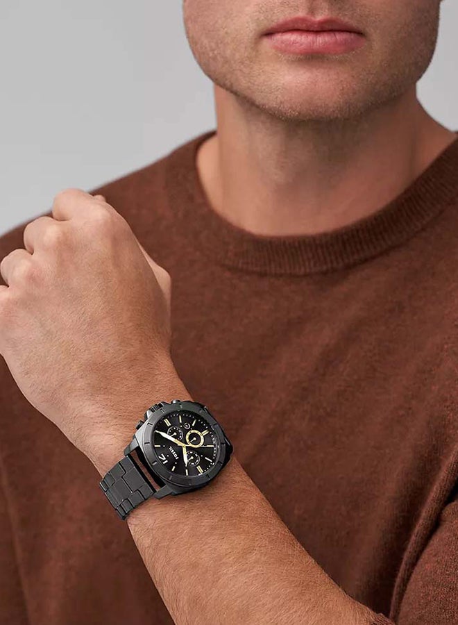 FOSSIL Men's Privateer Chronograph Black Stainless Steel Watch BQ2818 - 45mm  - Image 4