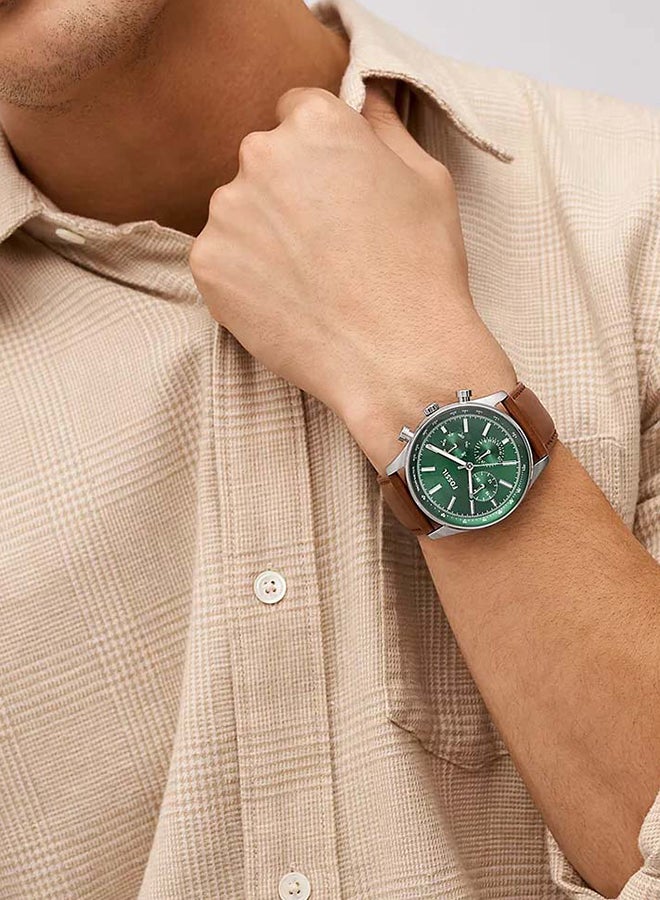 فوسيل ساعة سوليفان متعددة الوظائف من جلد لايت هايد™ البني BQ2858 - 44 مم - Image 4