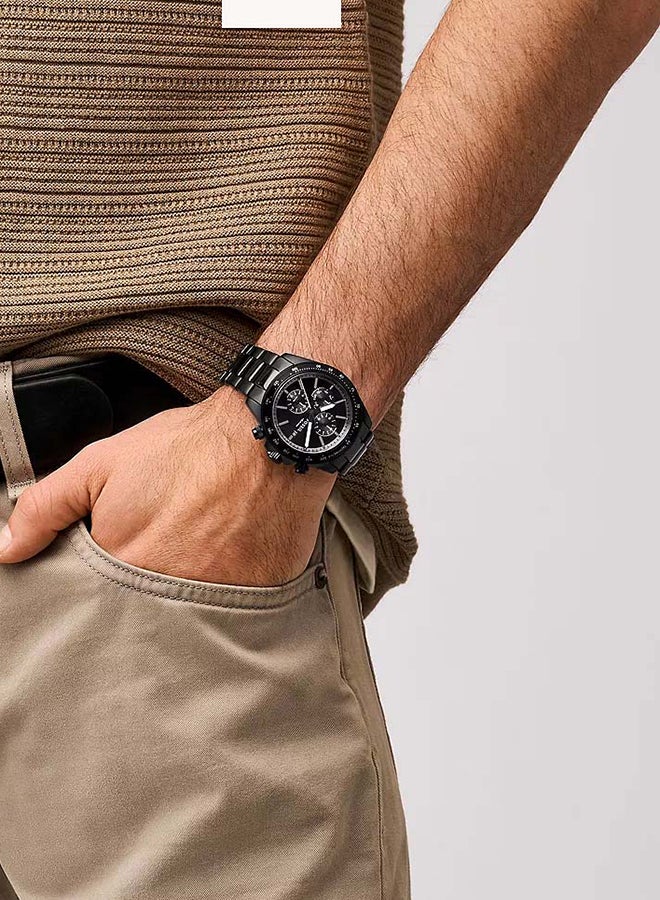 FOSSIL Men's Autocross Multifunction Black Stainless Steel Watch BQ2875 - 42mm  - Image 4