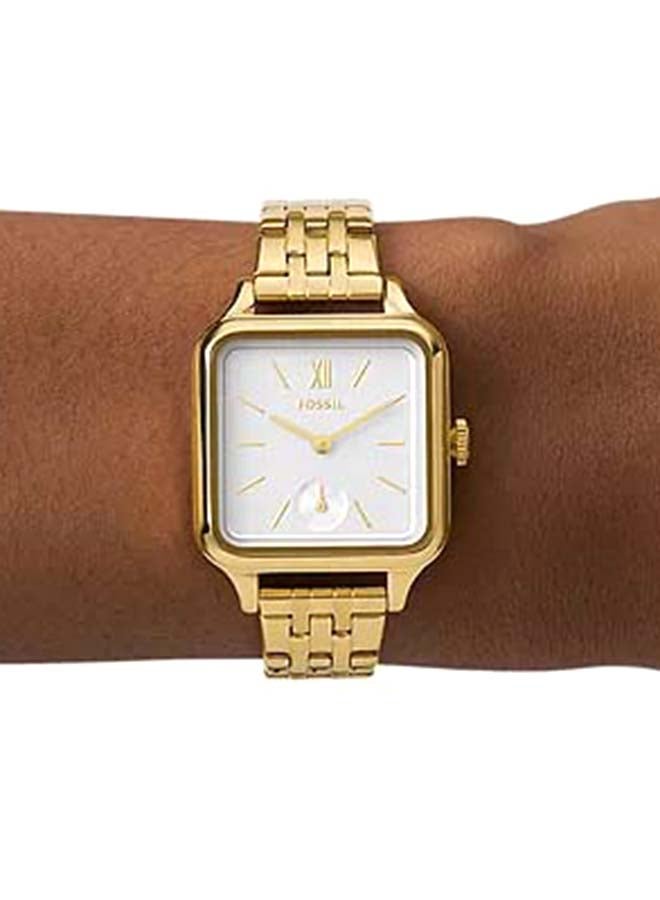 FOSSIL Women's Colleen Three-Hand Gold-Tone Stainless Steel Watch BQ3832 - 28mm  - Image 4