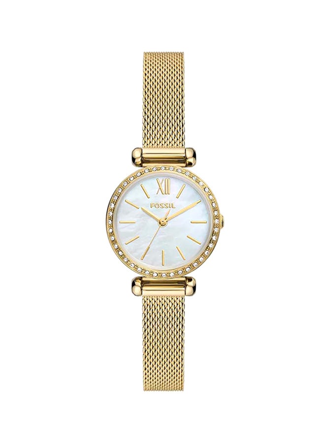 FOSSIL Women's Tillie Mini Three-Hand Gold-Tone Stainless Steel Mesh Watch BQ3898 - 26mm  - Image 1