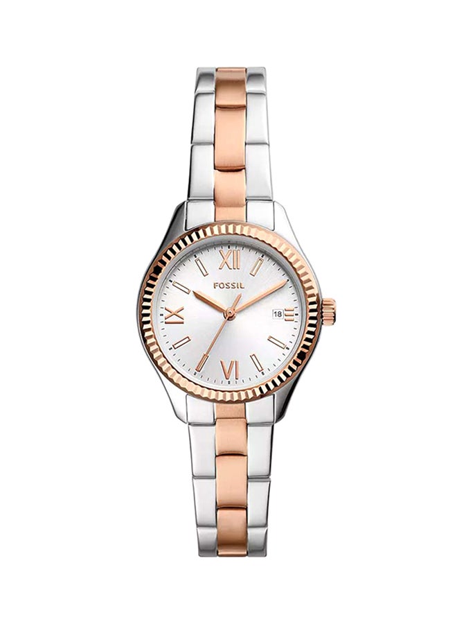 فوسيل ساعة راي ثلاثية العقارب بتأريخ من الفولاذ المقاوم للصدأ ثنائية اللون BQ3928 - 30 مم - Image 1