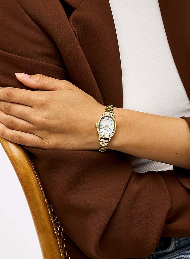 FOSSIL Women's Penny Three-Hand Gold-Tone Stainless Steel Watch BQ3976 - 23mm  - Image 4
