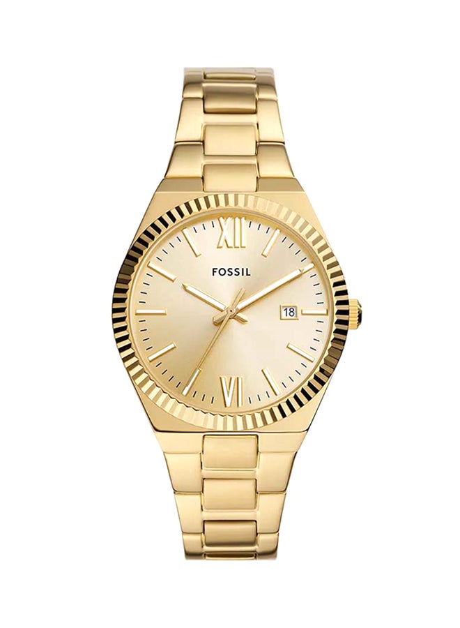 FOSSIL Women's Scarlette Three-Hand Date Gold-Tone Stainless Steel Watch ES5299 - 38mm  - Image 1