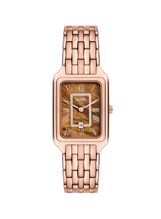 FOSSIL Women's Raquel Three-Hand Date Rose Gold-Tone Stainless Steel Watch ES5323 - 26mm  - Image 1