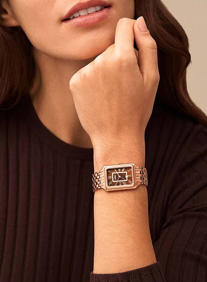 FOSSIL Women's Raquel Three-Hand Date Rose Gold-Tone Stainless Steel Watch ES5323 - 26mm  - Image 4