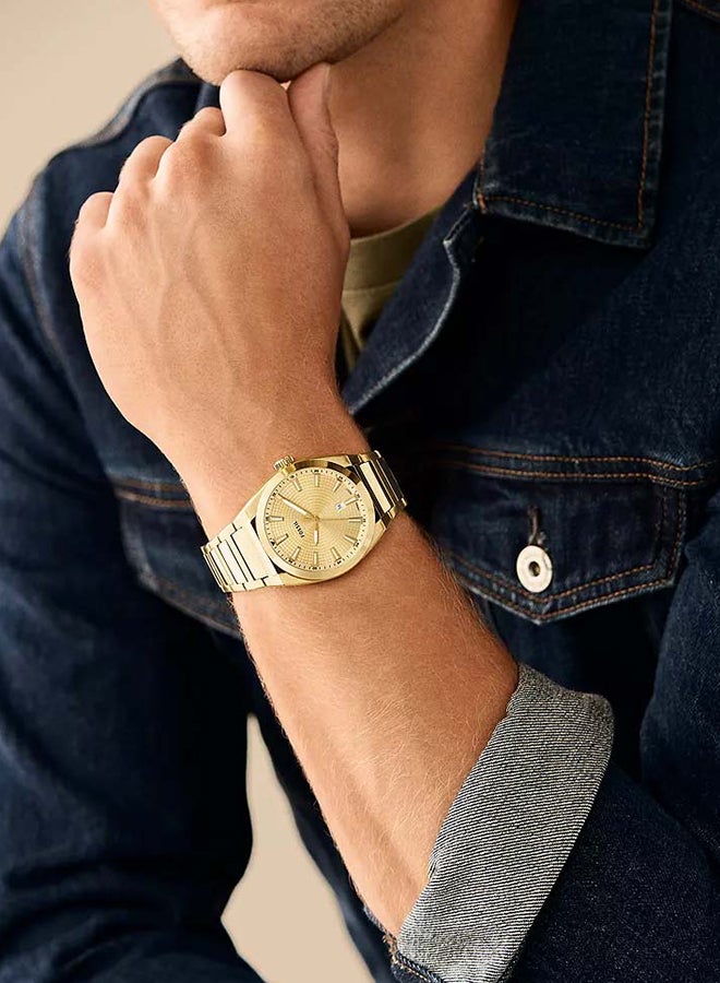 FOSSIL Men's Everett Three-Hand Date Gold-Tone Stainless Steel Watch FS5965 - 42mm  - Image 4