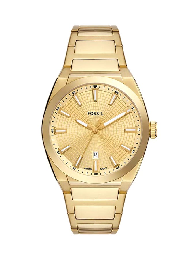 FOSSIL Men's Everett Three-Hand Date Gold-Tone Stainless Steel Watch FS5965 - 42mm  - Image 1