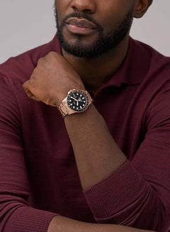FOSSIL Men's Fossil Blue GMT Rose Gold-Tone Stainless Steel Watch FS6027 - 42mm  - Image 4