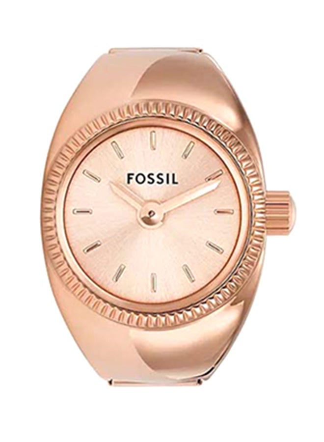 FOSSIL Women's Watch Ring Two-Hand Rose Gold-Tone Stainless Steel  - Image 1