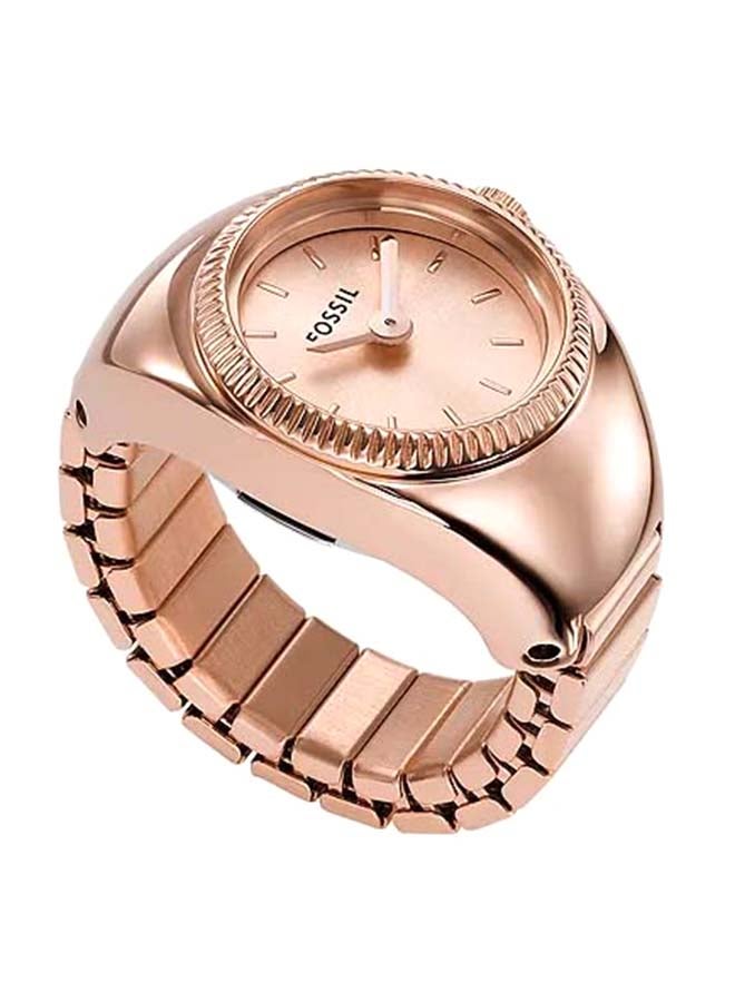 FOSSIL Women's Watch Ring Two-Hand Rose Gold-Tone Stainless Steel  - Image 2