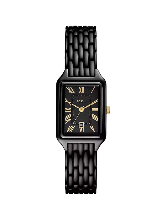 FOSSIL Women's Raquel Three-Hand Date Black Stainless Steel Watch ES5385 - 23mm  - Image 1