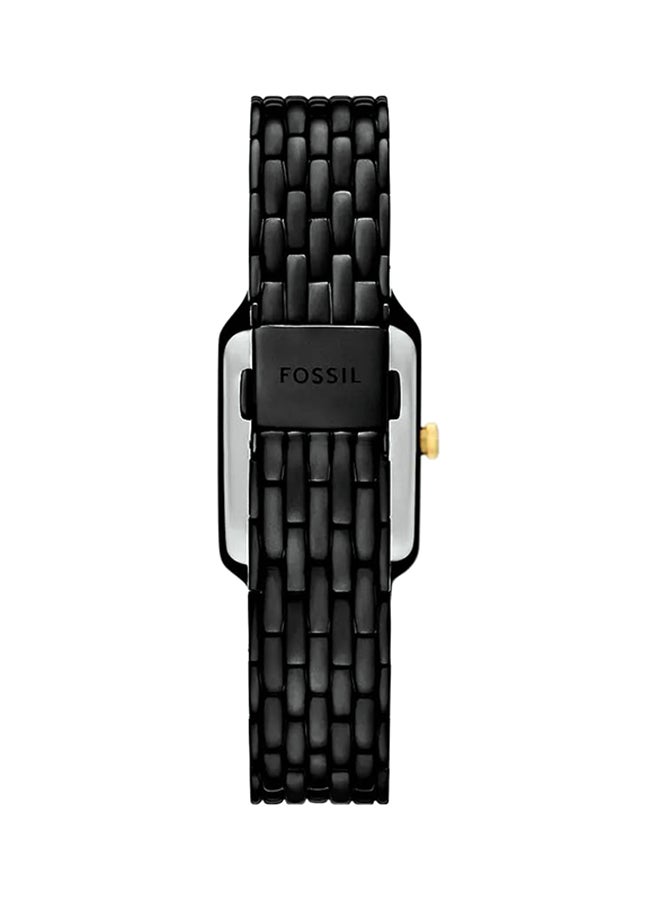 FOSSIL Women's Raquel Three-Hand Date Black Stainless Steel Watch ES5385 - 23mm  - Image 2