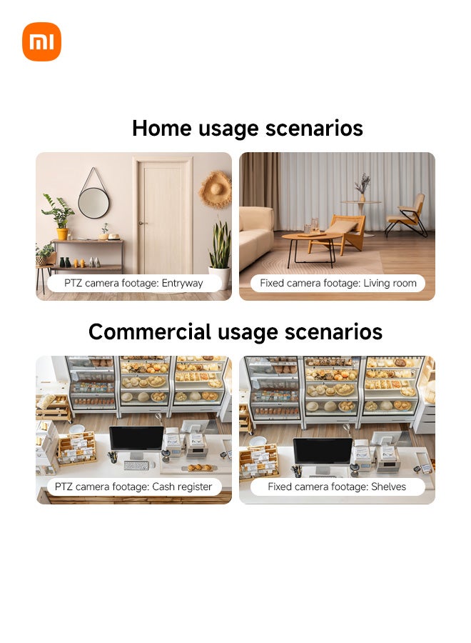 Xiaomi Smart Camera C300 Dual | 6 mm Telephoto lens | 2.8 mm Short-focus lens | 3MP Both Camera | White - Image 2