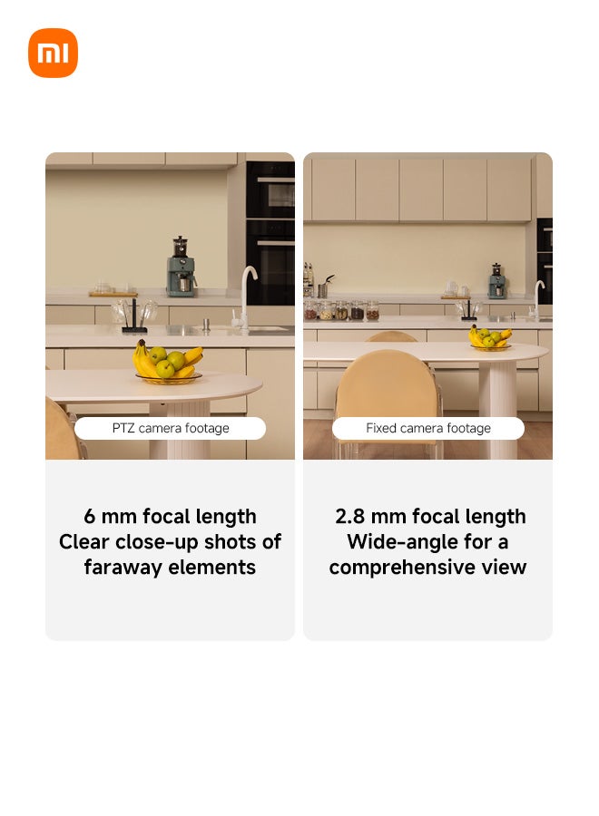 Xiaomi Smart Camera C300 Dual | 6 mm Telephoto lens | 2.8 mm Short-focus lens | 3MP Both Camera | White - Image 3